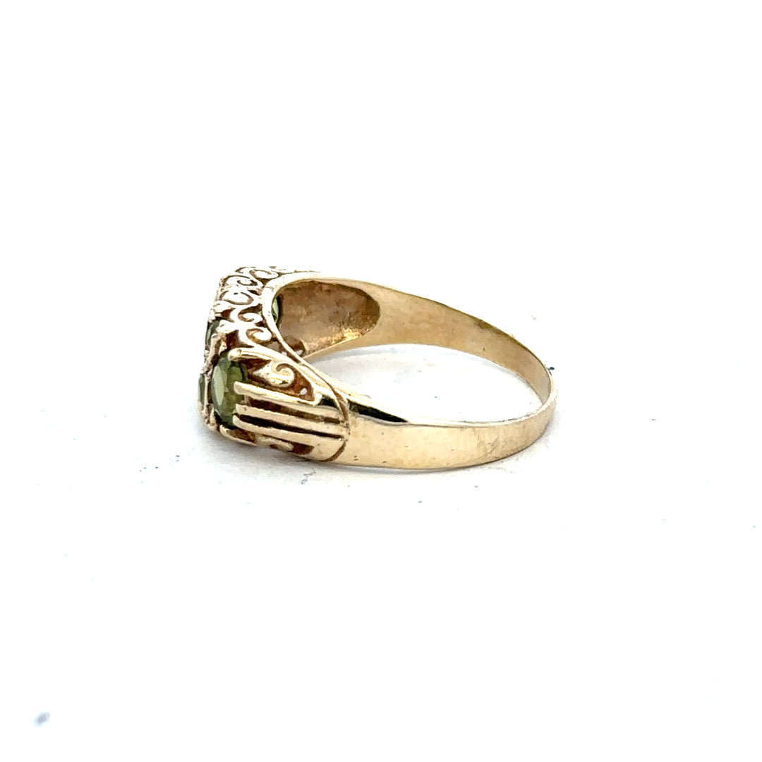 9ct yellow gold ring in size P1/2, featuring a smooth polished band, unbranded jewelry accessory for women.