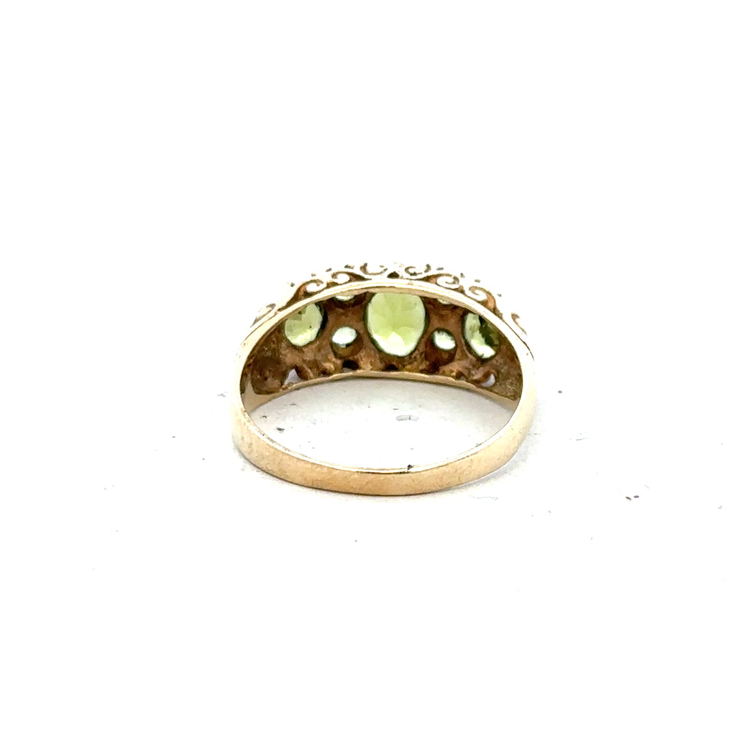 9ct yellow gold ring size P1/2 with smooth band, unbranded, showcased on a plain background.