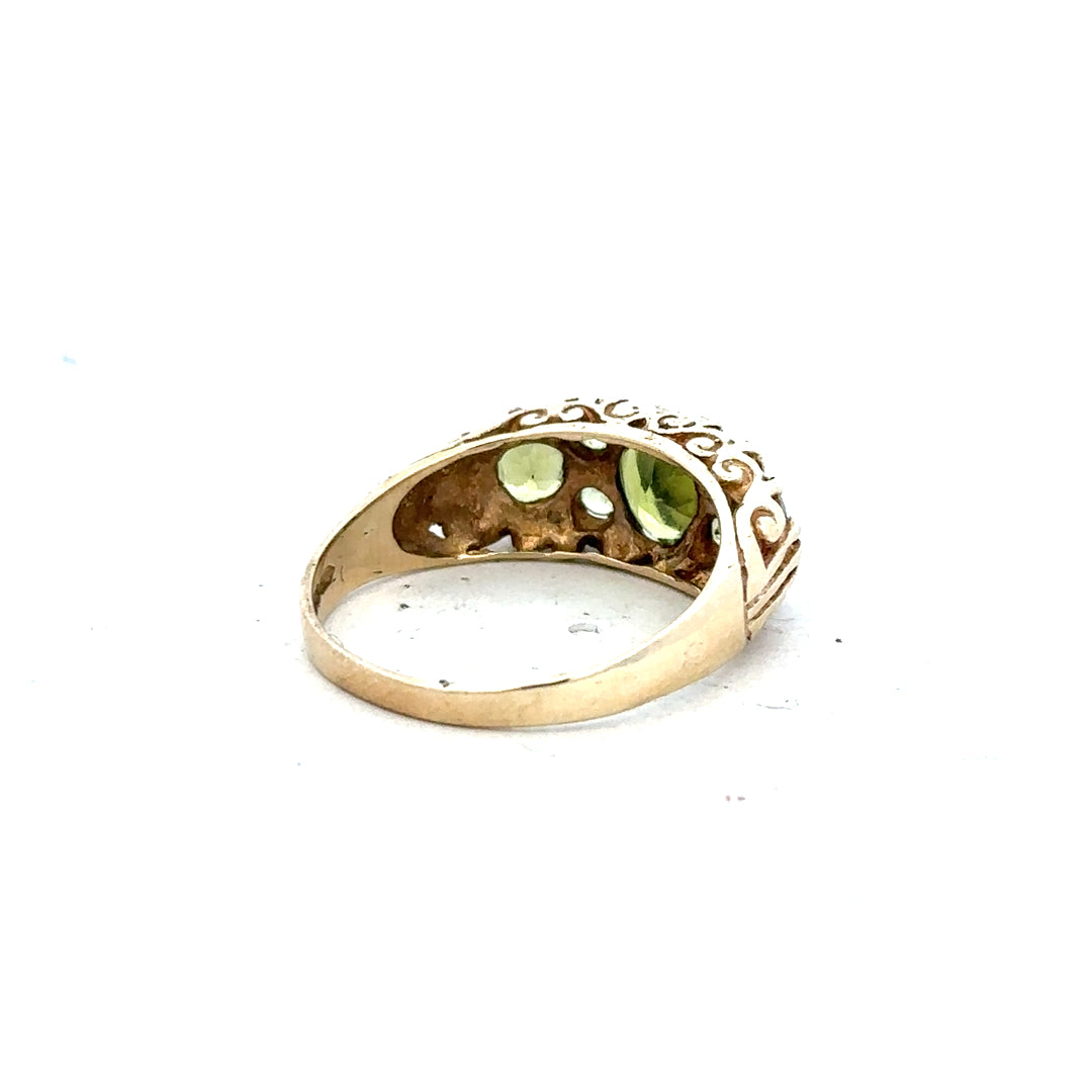 9ct yellow gold ring in size P1/2, featuring a simple band design, unbranded, displayed on a neutral background