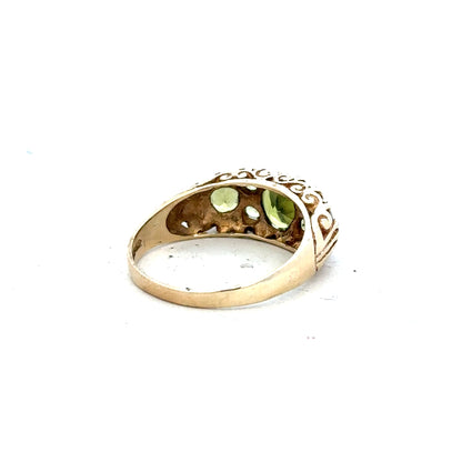 9ct yellow gold ring in size P1/2, featuring a simple band design, unbranded, displayed on a neutral background
