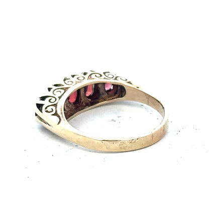 9ct yellow gold ring in size Q with a simple band, displayed on a plain background.