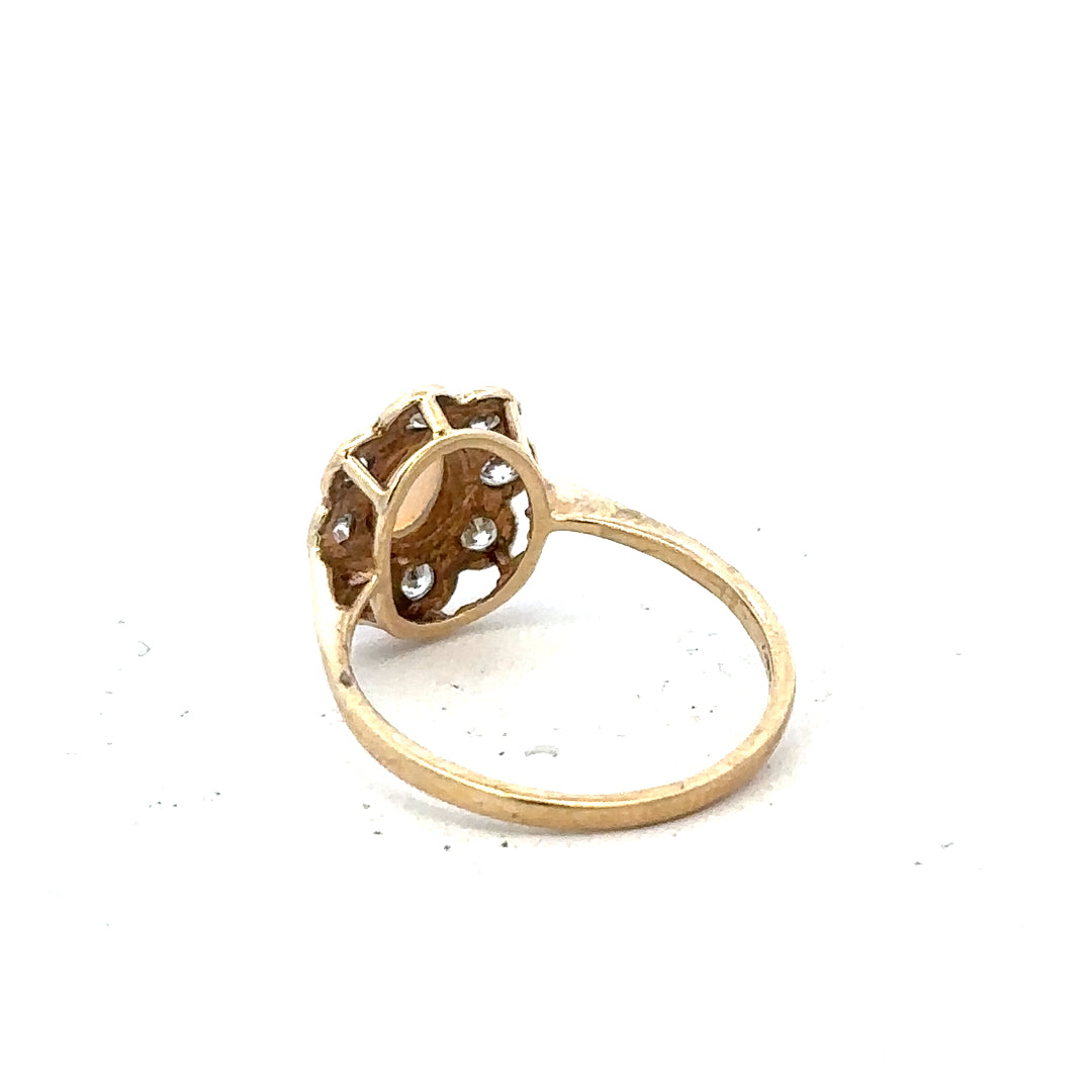 9ct yellow gold ring in size Q with a smooth band, unbranded jewelry, showcasing a shiny polished finish