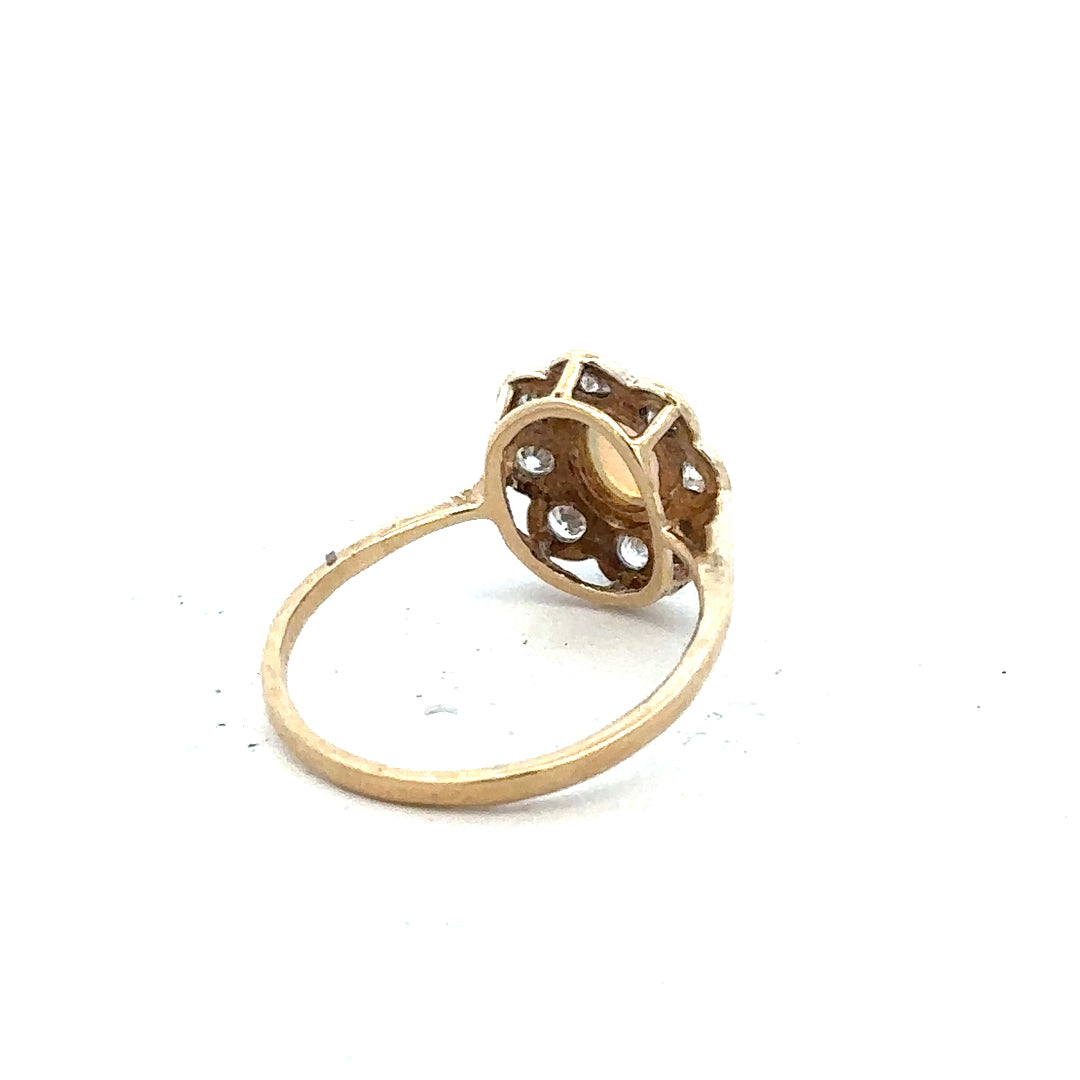 9ct yellow gold ring in size Q with a smooth band, unbranded, showcasing classic jewelry craftsmanship.