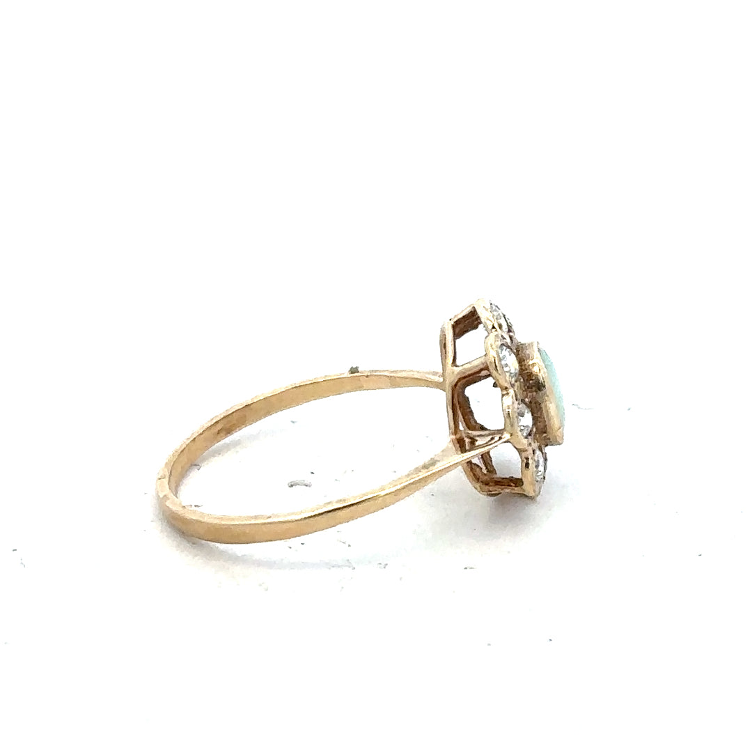 9ct yellow gold ring in size Q with a smooth band, unbranded, shown against a neutral background.