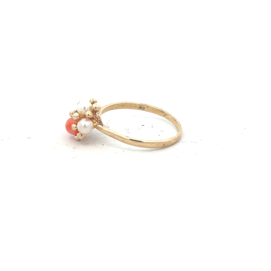 9ct yellow gold ring in size Q with a smooth band, unbranded, shown from a front view.