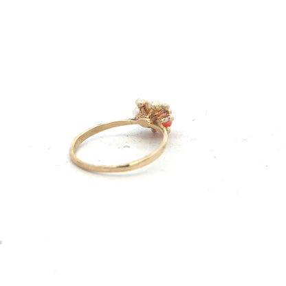 9ct yellow gold ring in size Q with a smooth band, unbranded, showcased on a plain background.