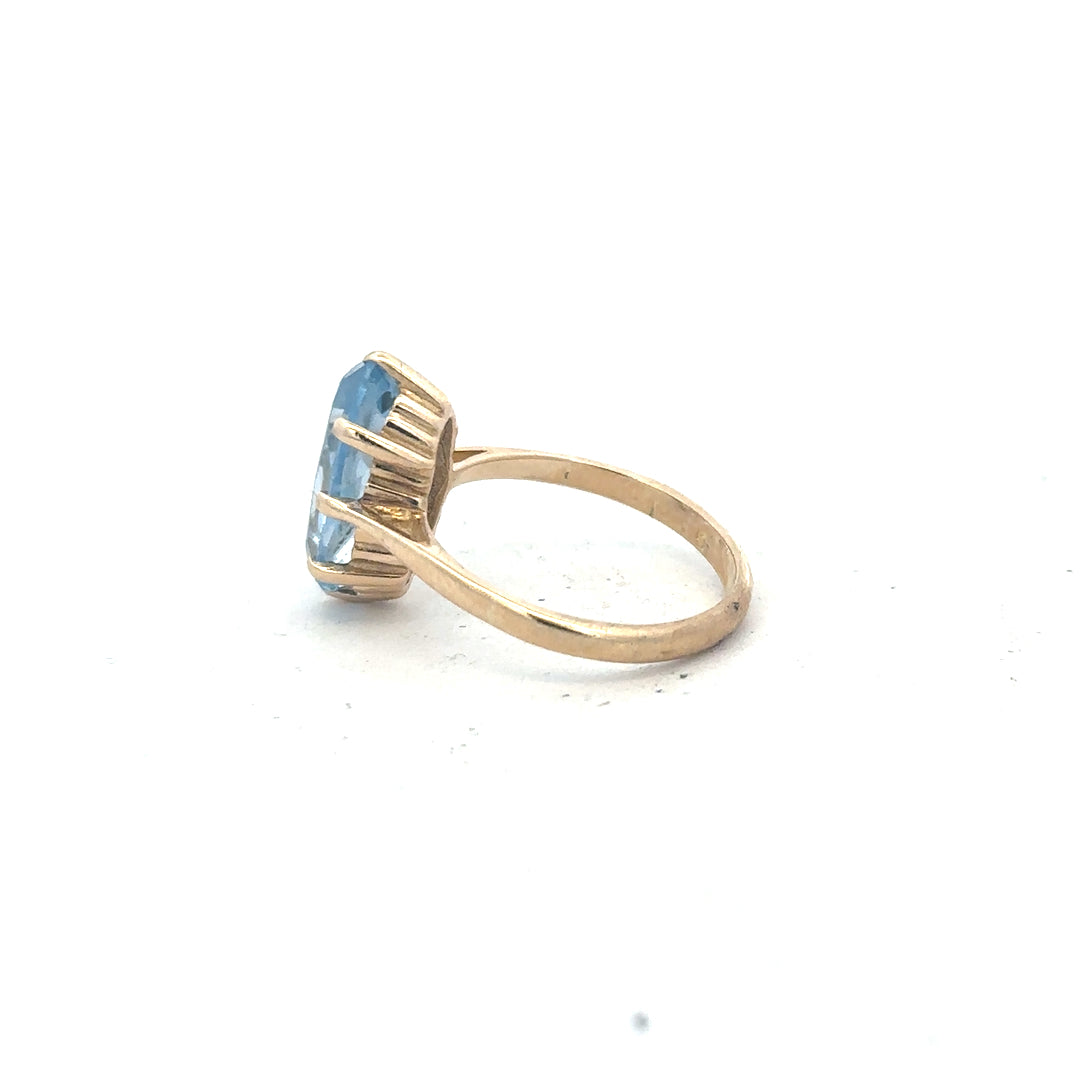 9ct yellow gold ring in size Q with a smooth band, unbranded jewelry piece designed for elegant wear.