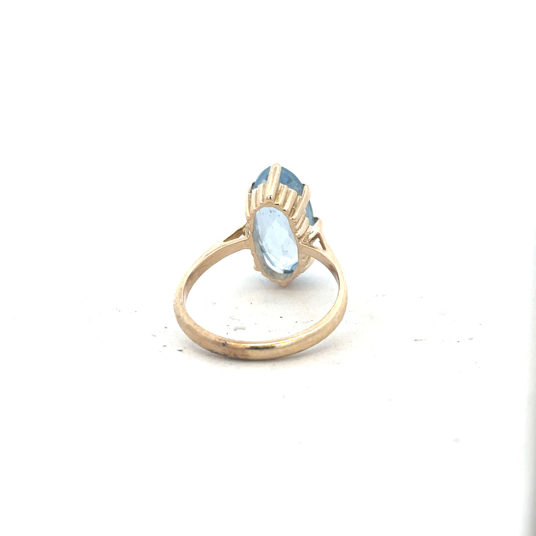 9ct yellow gold ring in size Q with a smooth band, unbranded, showcasing a classic, elegant jewelry design.