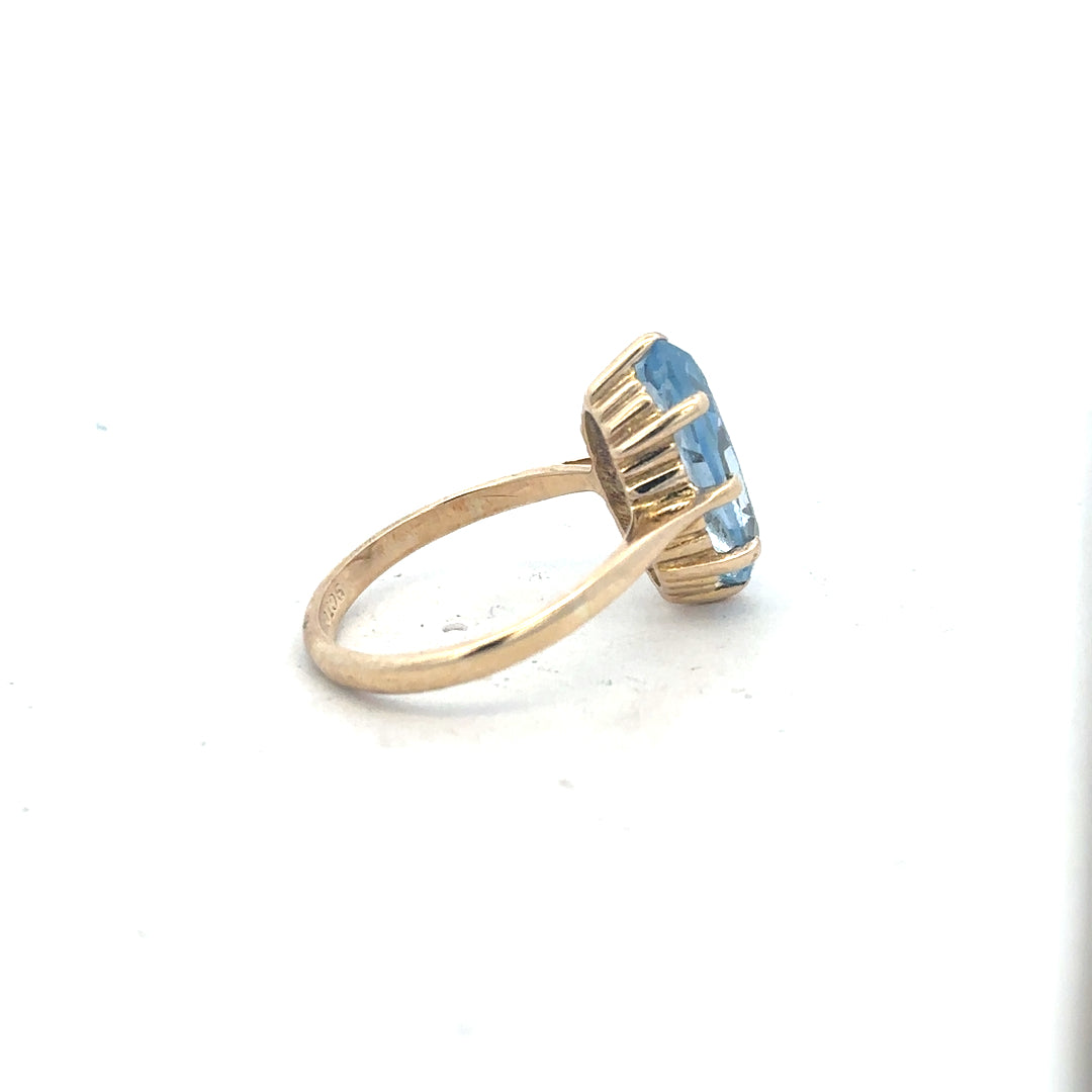 9ct yellow gold ring in size Q with a smooth band, unbranded, designed for elegant everyday wear.