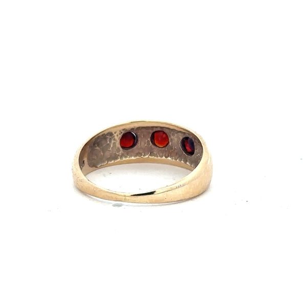 9ct yellow gold ring in size Q with a smooth band, unbranded jewelry piece, showcasing a shiny polished finish.
