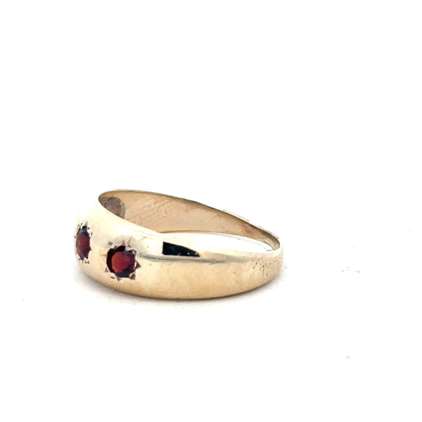 9ct yellow gold ring in size Q with a smooth band, unbranded jewelry showcasing classic gold craftsmanship.