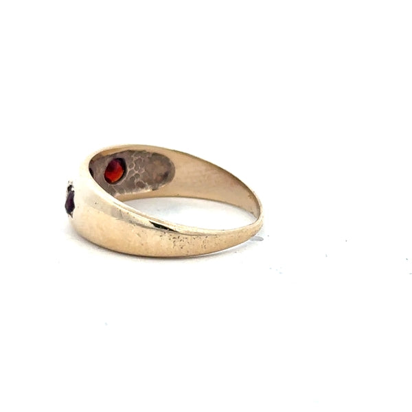9ct yellow gold ring in size Q with a smooth band, unbranded jewelry showcasing a classic and elegant design.