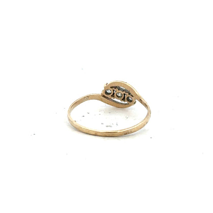 9ct yellow gold ring in size Q with a smooth polished band, unbranded, displayed on a neutral background.