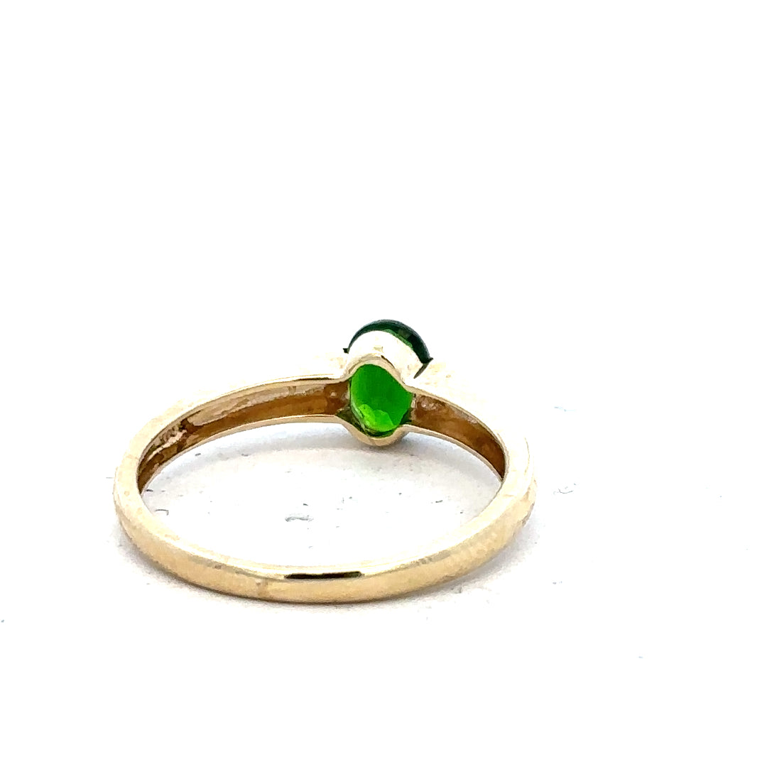 9ct yellow gold ring in size R, showcasing a smooth polished band with a classic design.