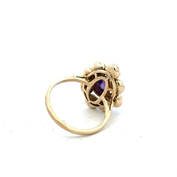 9ct yellow gold ring in size R1/2 with a simple band, unbranded, shown on a plain background.