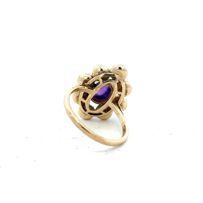 9ct yellow gold ring size R1/2 with a simple band design, displayed against a neutral background.