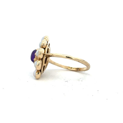 9ct yellow gold ring in size R1/2, unbranded, showcasing a smooth band with a polished finish.