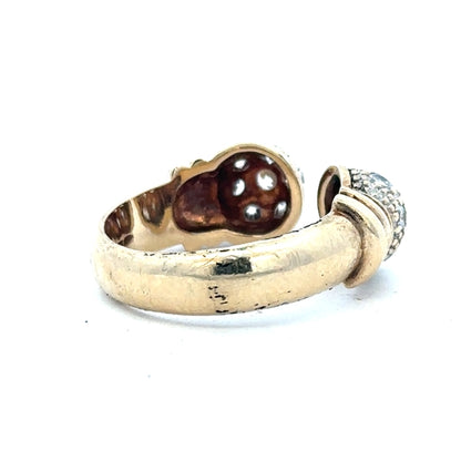 9ct yellow gold ring in size S with a smooth band, displayed on a neutral background, unbranded jewelry.