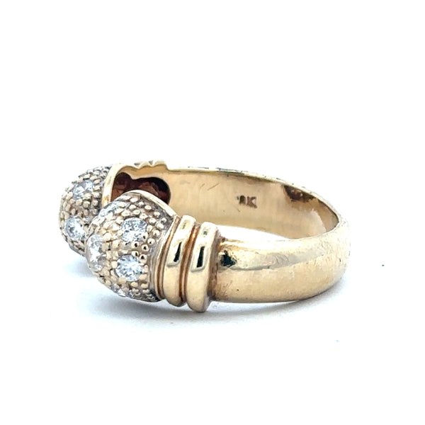 9ct yellow gold ring in size S with a smooth band, unbranded jewelry piece, showcasing a shiny polished finish.