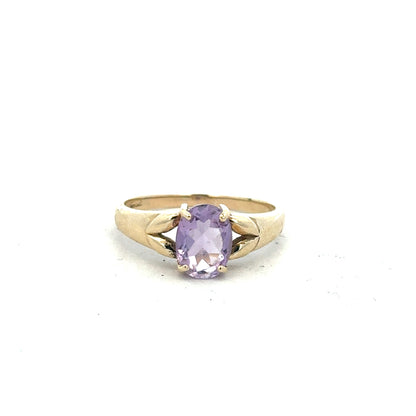 9ct yellow gold ring in size S with a smooth band, unbranded jewelry showcasing classic gold craftsmanship.