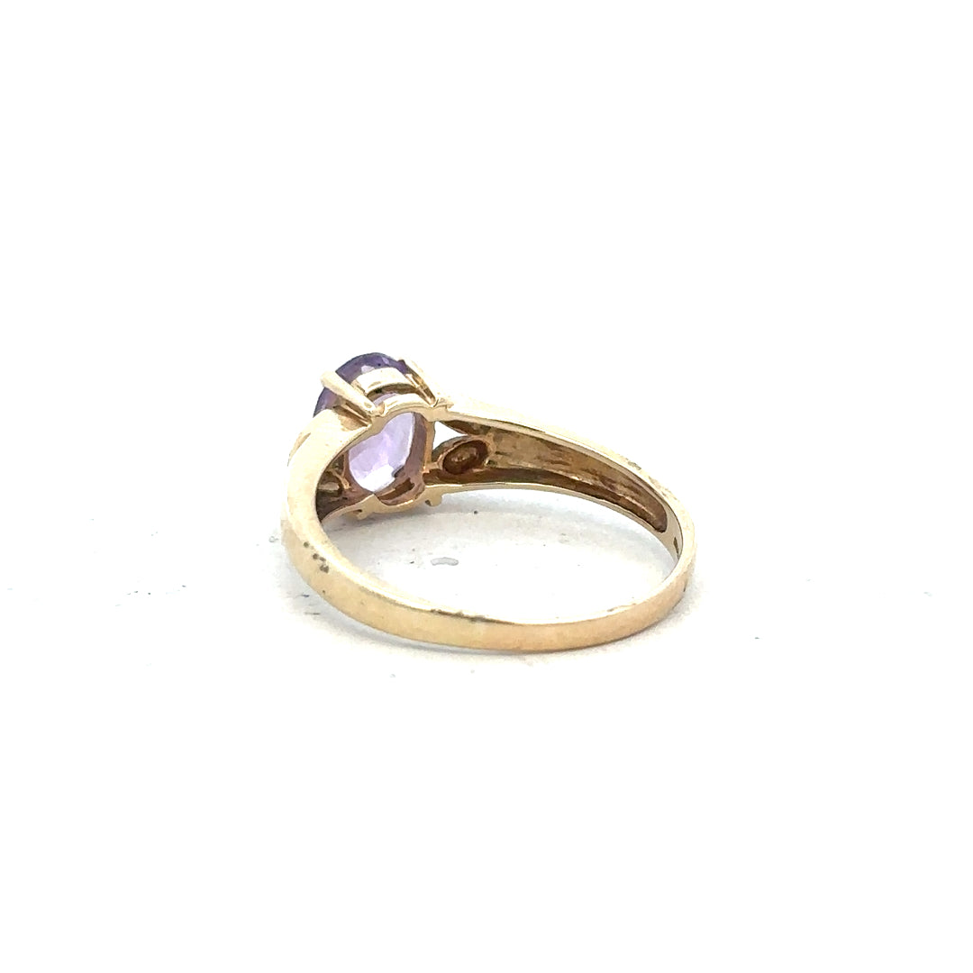 9ct yellow gold ring in size S with a simple, polished band, unbranded jewelry design visible in the image.