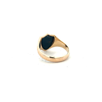 Yellow gold ring in size T with a simple, polished band, unbranded 9ct gold jewelry.