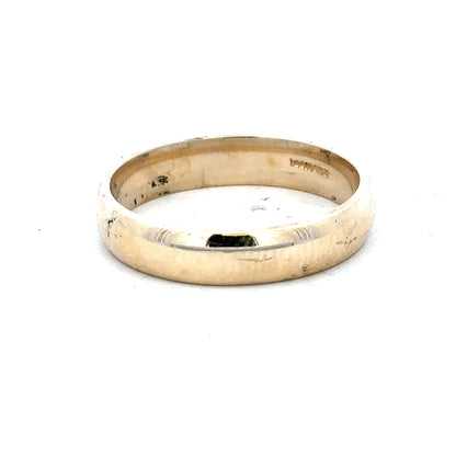 9ct yellow gold ring in size T1/2 with a simple band design, unbranded jewelry, shown on a plain background.