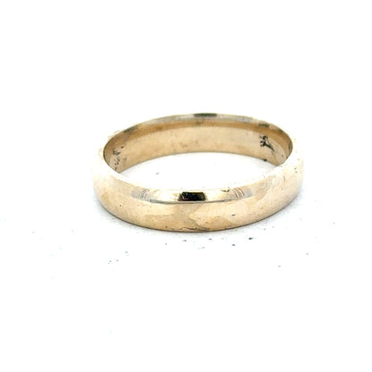 9ct yellow gold ring in size T1/2 with a smooth band, displayed against a neutral background.