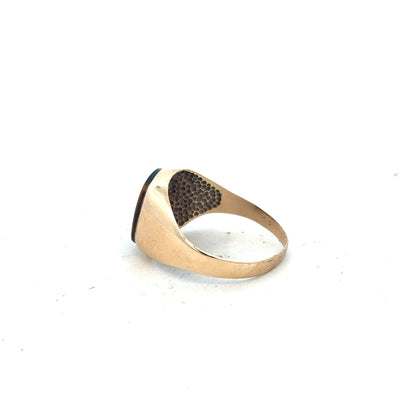 9ct yellow gold ring in size T1/2, featuring a smooth band and simple design, unbranded jewelry for everyday wear
