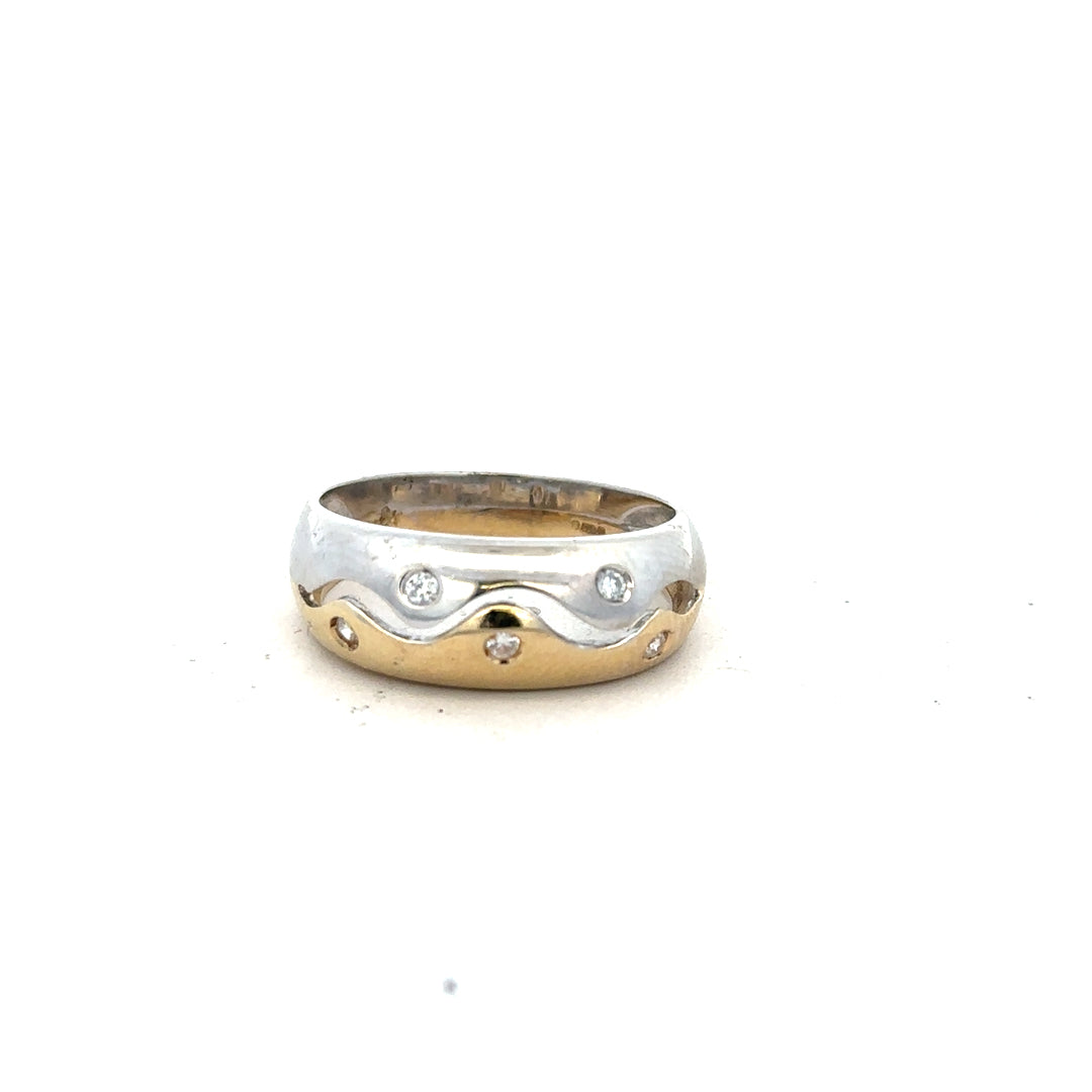 9ct yellow gold ring in size U, featuring a smooth polished band, unbranded jewelry, shown on a plain background.