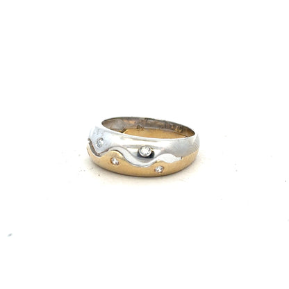 9ct yellow gold ring in size U with a simple band design, unbranded jewelry for everyday wear.
