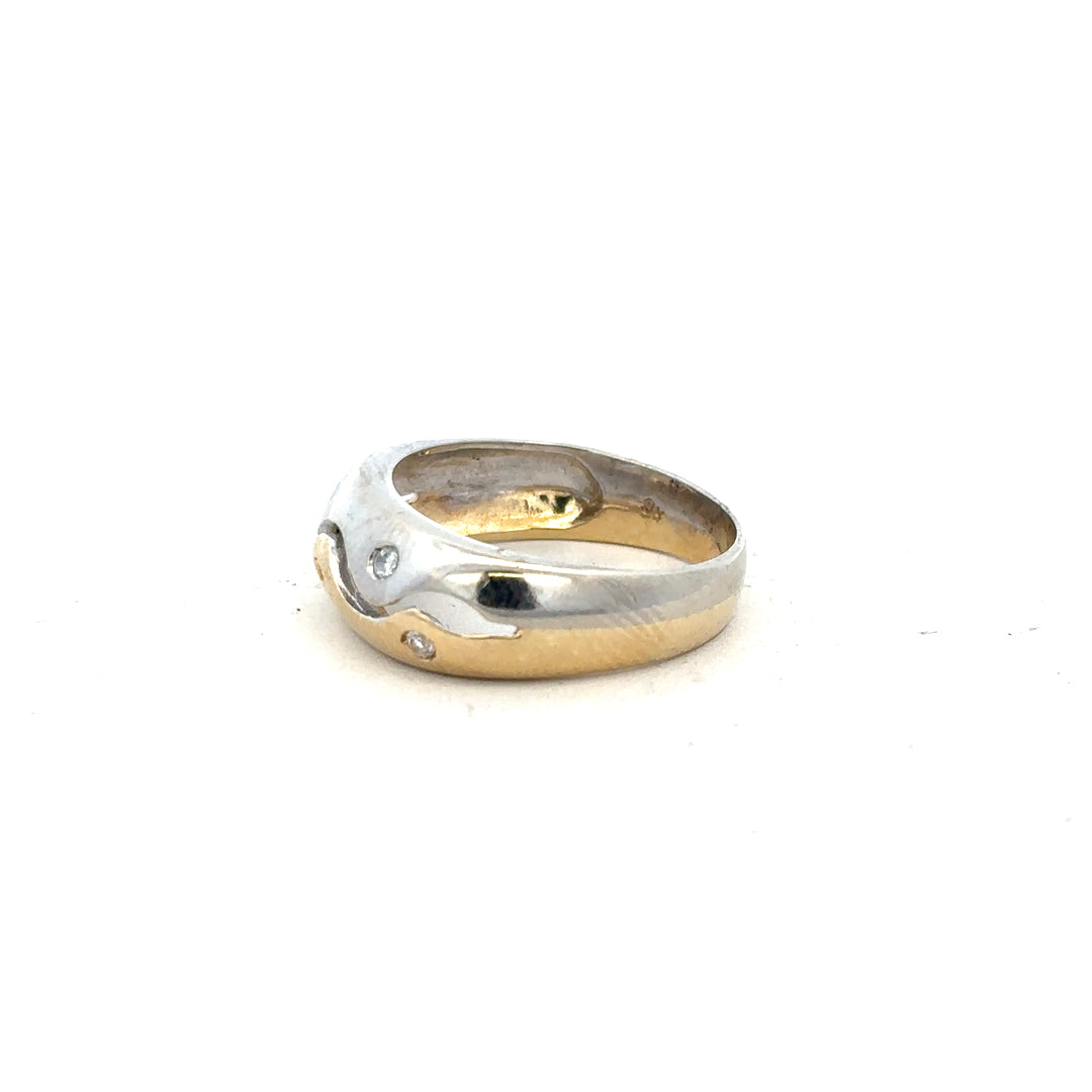 9ct yellow gold ring size U with a smooth band, unbranded jewelry, displayed on a neutral background.