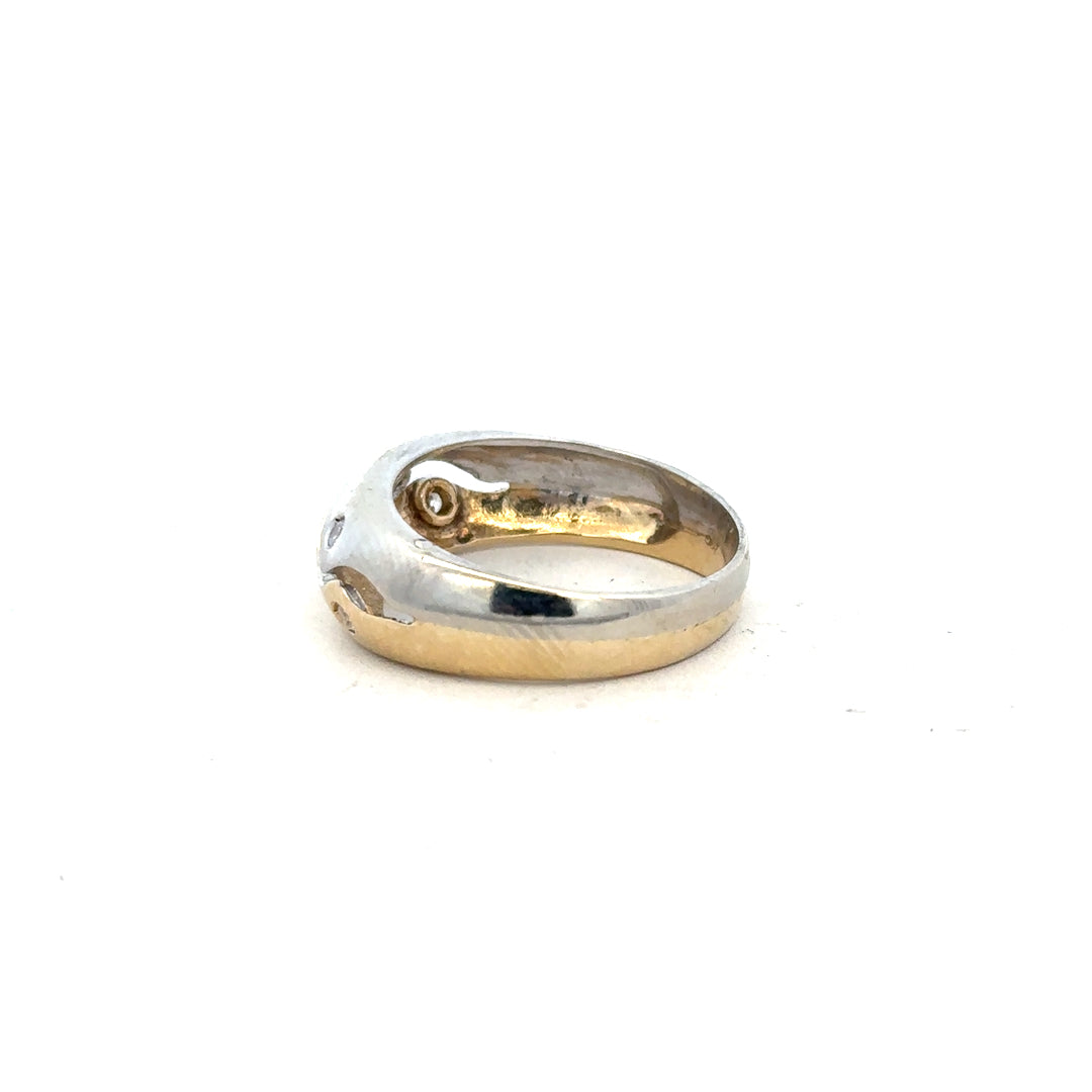 9ct yellow gold ring in size U, unbranded, with a smooth polished band visible in the image.