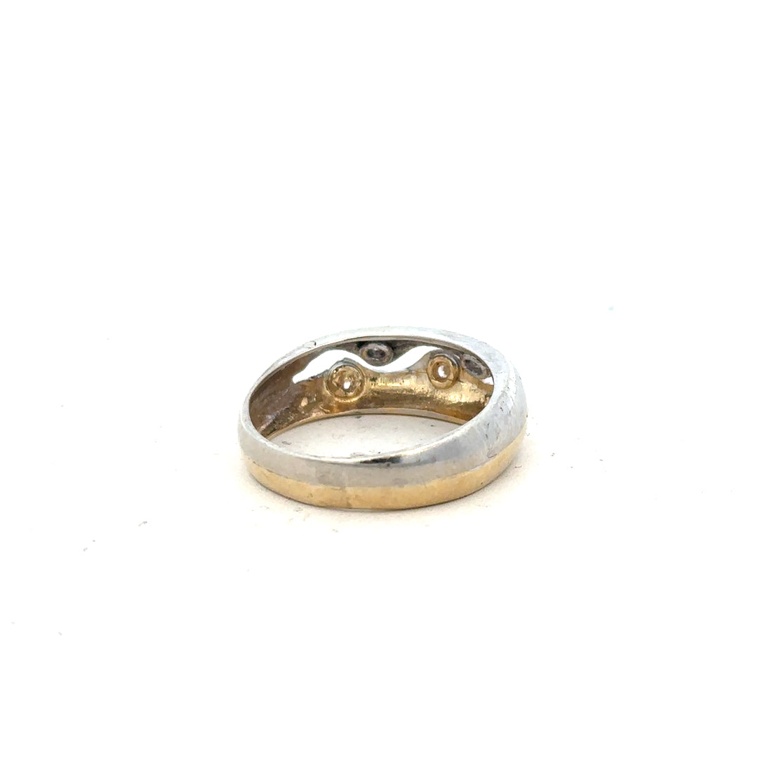 9ct yellow gold ring in size U with a smooth band, unbranded jewelry, showcasing a polished gold finish.