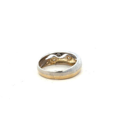 9ct yellow gold ring in size U with a smooth band, unbranded jewelry, showcasing a polished gold finish.