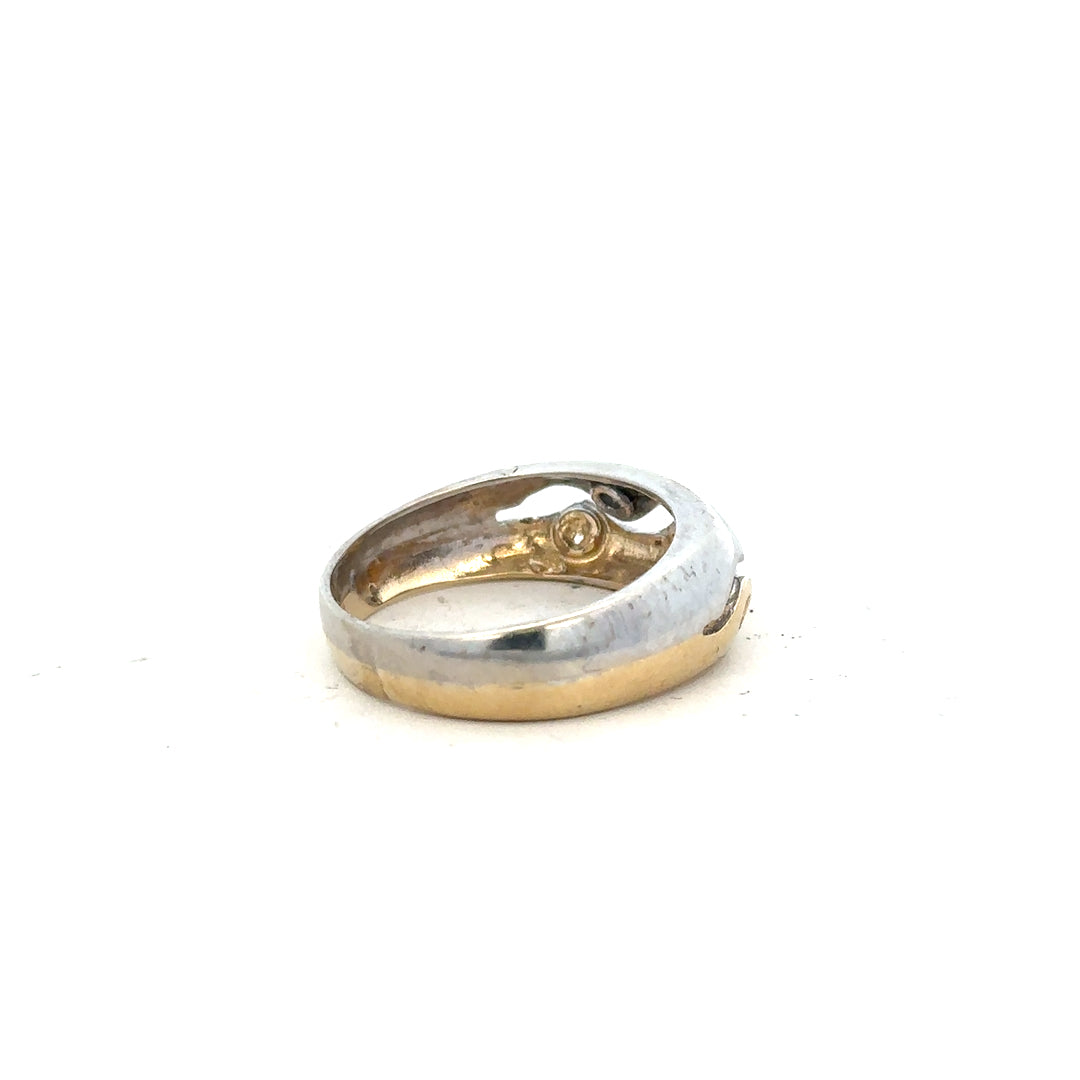 9ct yellow gold ring size U, unbranded jewelry with a smooth polished finish, displayed on a neutral background.