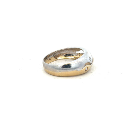 9ct yellow gold ring in size U with a simple band, unbranded jewelry piece, showcasing a polished finish and classic design.