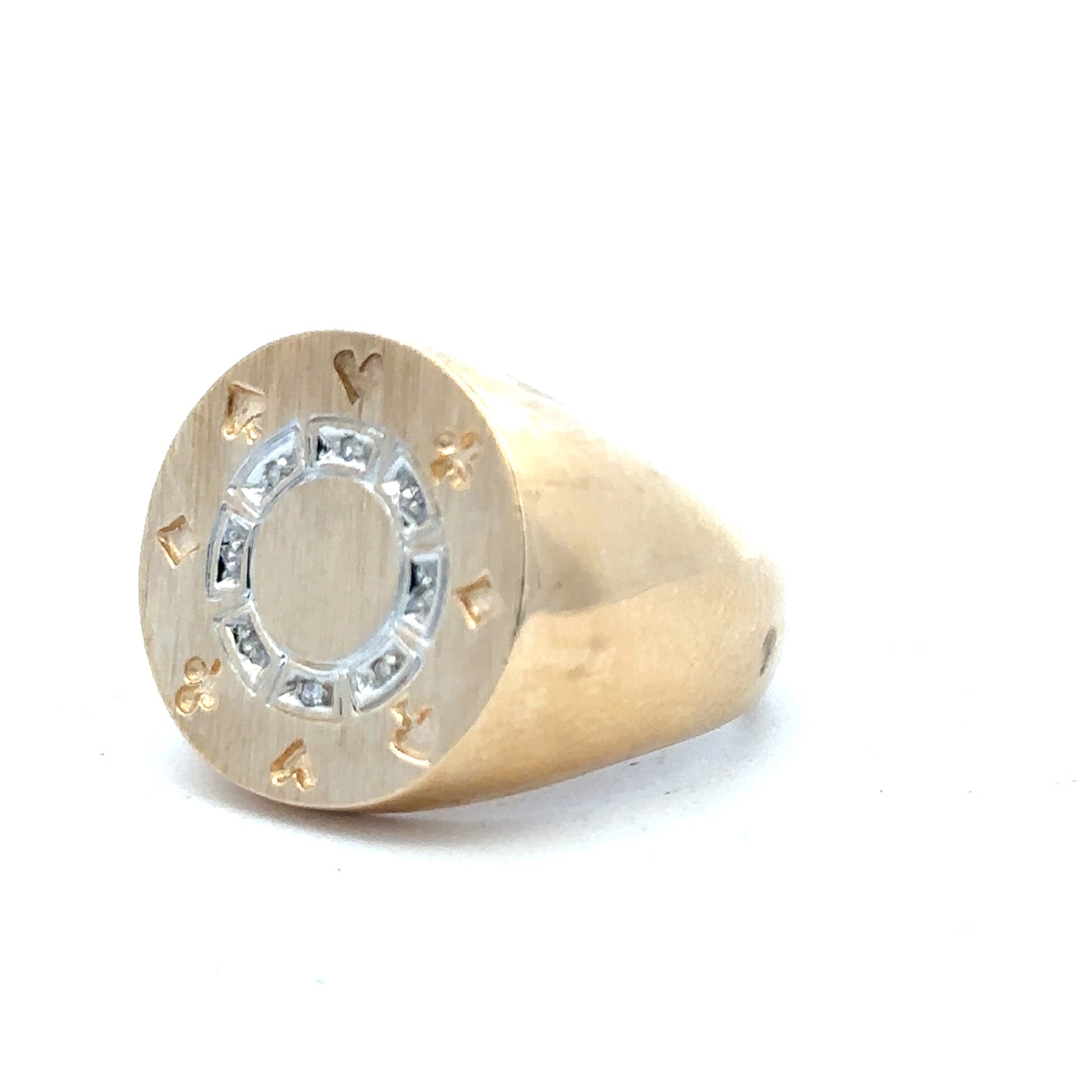 9ct yellow gold ring in size U with a smooth band, unbranded gold jewelry, shown against a neutral background.