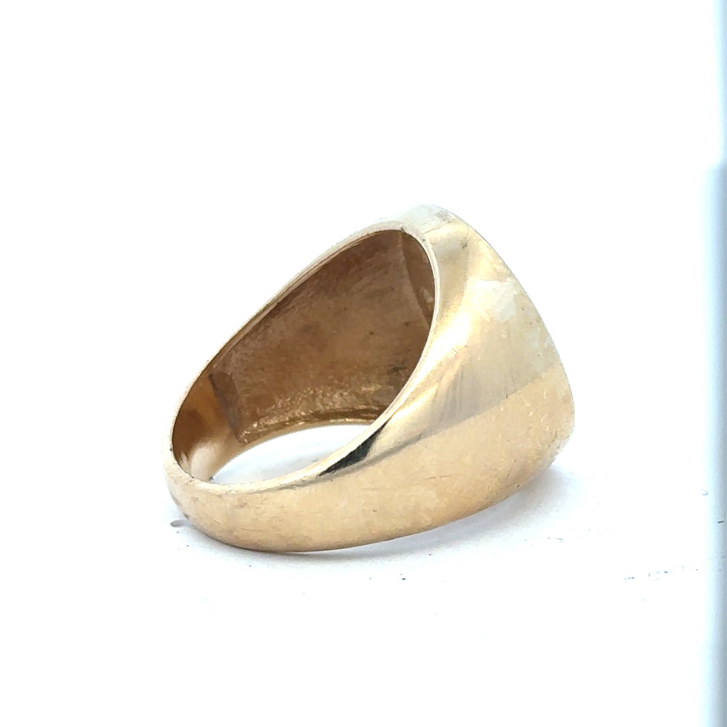 9ct yellow gold ring in size U, showcasing a smooth polished band with a classic and elegant design.