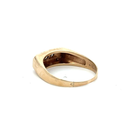 9ct yellow gold ring in size W with a smooth band, unbranded, showcasing shiny gold finish and classic design.