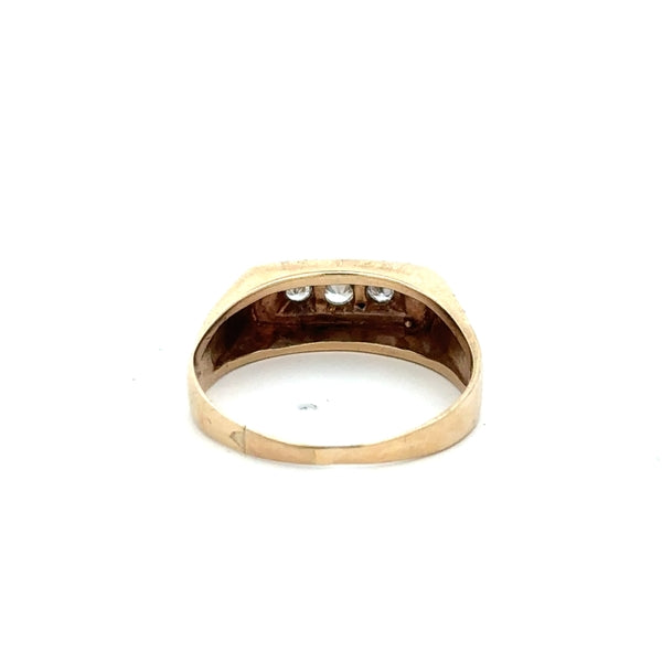 9ct yellow gold ring in size W with a smooth band, unbranded, displayed against a neutral background.