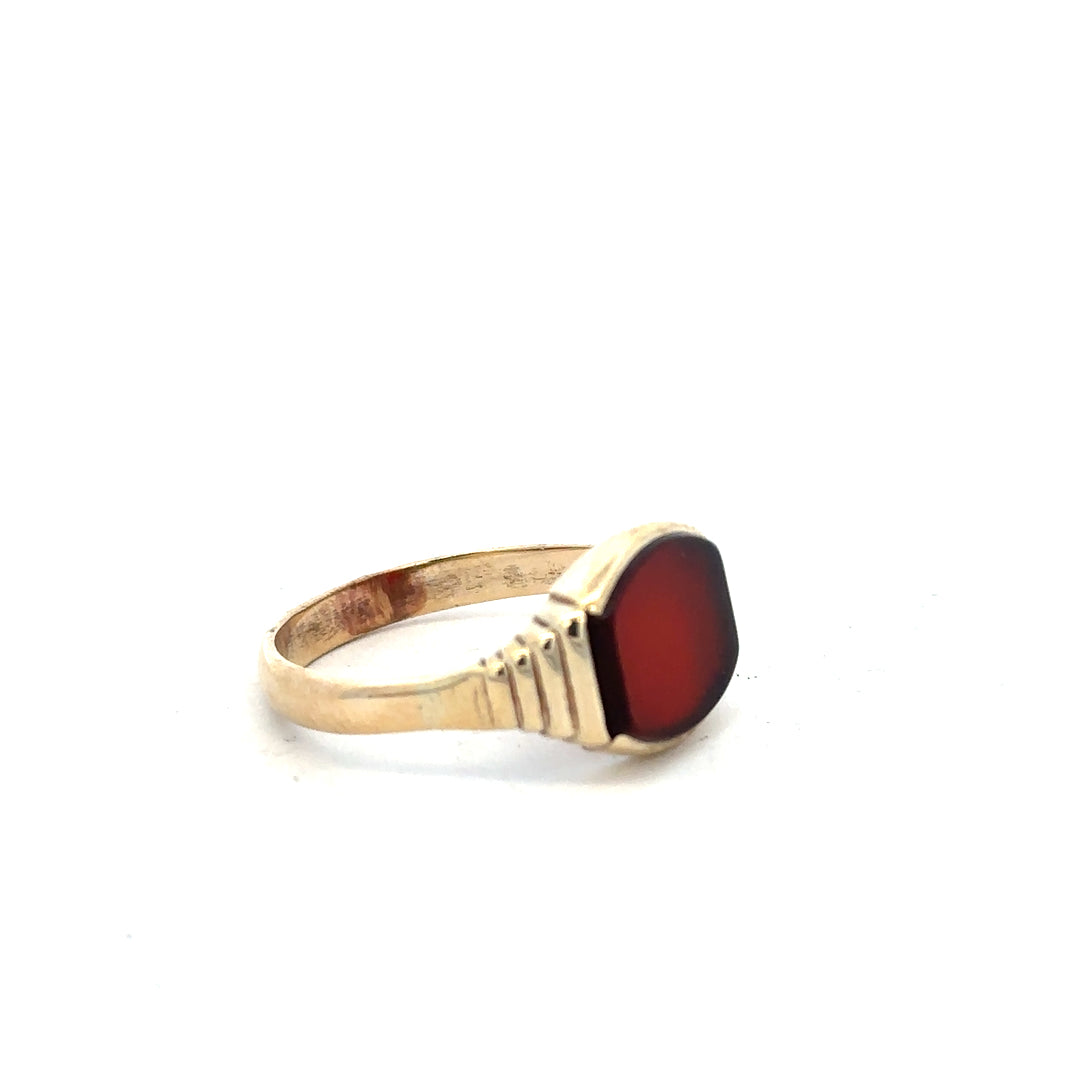 9ct yellow gold ring in size Y1/2 with a smooth band, unbranded jewelry suitable for everyday wear.