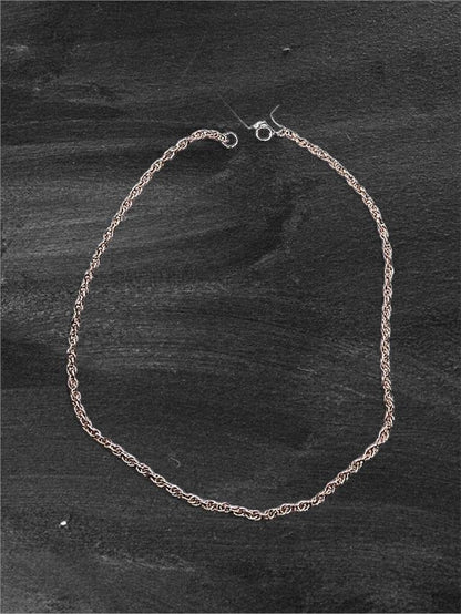 9ct yellow gold rope chain, 16-inch length, 9.4g, unbranded jewelry, close-up of textured gold chain with lobster clasp.