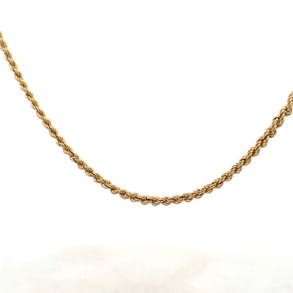 9ct yellow gold rope chain weighing 3.7g, featuring a twisted design, shown on a plain background.