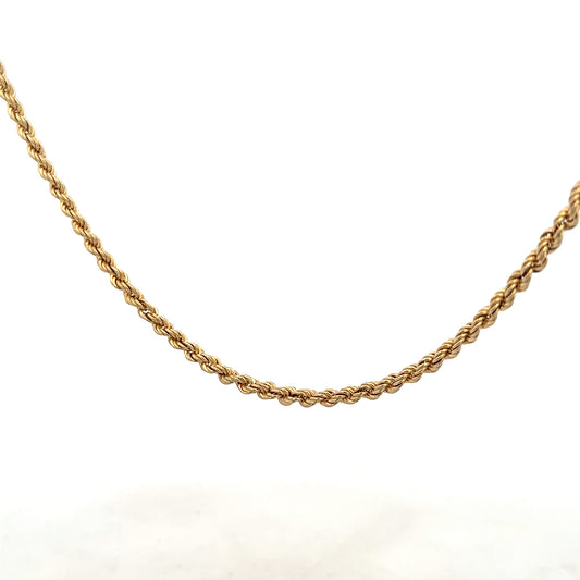 9ct yellow gold rope chain weighing 3.7g, featuring a twisted design, shown on a plain background.