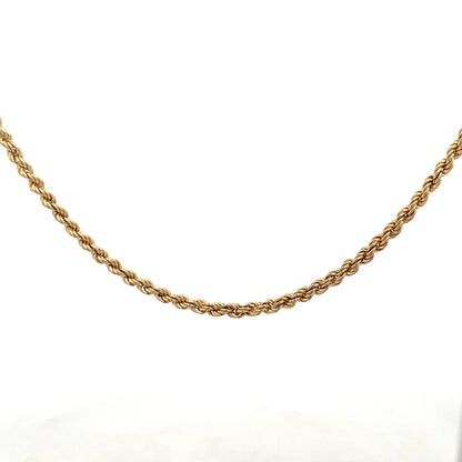 9ct yellow gold rope chain weighing 3.7g, unbranded jewelry with twisted design, close-up view of the gold chain.