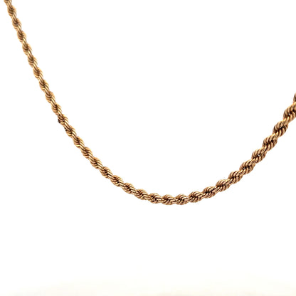 9ct yellow gold rope chain weighing 5.5g, featuring intricate twisted design and polished finish, unbranded jewelry accessory.