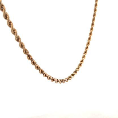 9ct yellow gold rope chain weighing 5.5g, featuring a detailed twisted design, ideal for elegant jewelry styling.