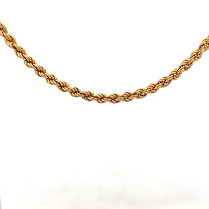 9ct yellow gold rope chain weighing 9.4g, featuring a detailed twisted design, unbranded jewelry accessory