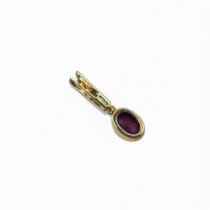 9ct yellow gold ruby and diamond pendant featuring a central ruby gemstone with surrounding diamonds, elegant jewelry accessory.